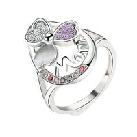 Duhgbne Fashion Love Micro Diamond Ring Ring Mair Ring Nakit