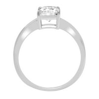 1. CT sjajan blistavo Clear Simulirani dijamant 18k bijeli zlatni pasijans prsten sz 5.25