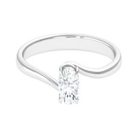 Solitaire Moissanite Promise Ring za žene - D-VS Kvaliteta - CT, 14k bijelo zlato, SAD 5,00