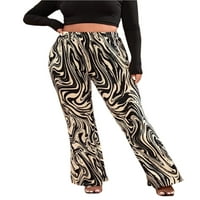 Luxplum dame duge hlače Leopard Print plus veličina nogavi paleta noge džemperske pantalone crne 0xl