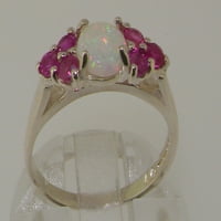 Britanci napravio je 9k bijeli zlatni prirodni i rubinski ženski prsten