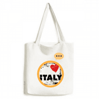 Ljubav Italija Riječ Ljubav srca Square Square Expression Sack Platnena torba