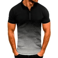 Muški kratki rukav ležerne slim fit košulje kontrastne boje patchwork majice sive m