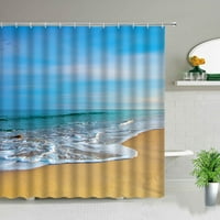 Okean Scenge Sunlight Beach Sexy Girl Tuš Curtains Lijepa žena 3D tiskano kupatilo Dekor vodootporan