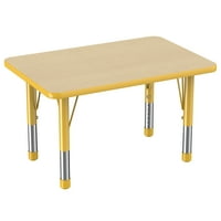 ECR4KiDS 24in 36in pravokutnik premium termo-futed podesive aktivnosti Table Maple Žuta žuta - Chunky