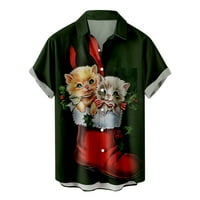 Zermoge Bluzes Majice za muškarce na čišćenju Prodaja Men Casual Solid gumdovi Božićni Santa Claus Print
