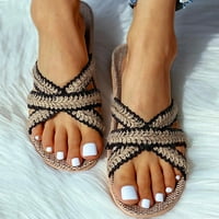 Zimske papuče za žene za žene Žene Neklizajuće Ležerne prilike Flop Thong sandale, crni 12