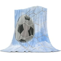 Soccer fudbal Šareni koralni flimirani flis pokrivač zimski lim prekriva kauč na razvlačenje svjetlo