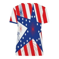 Košulje za uklanjanje odjeće za žene Trendy Dan nezavisnosti Kratki rukav Na vrhu Labavog fit Star Tie