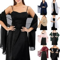Ženske meke svilenkaste šalove i obloge za večernje zabave elegantne vjenčane šalove crne boje