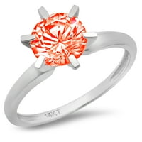 1.5ct okrugli rez Crveni simulirani dijamant 18k bijelo zlatni angažman za angažman prsten veličine