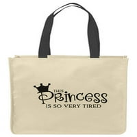 Platnene tote torbe Ova princeza je tako umorna kapice kruna smiješna kraljevska dječja djevojka za