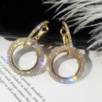 Naušnice za žene djevojke modne okrugle dijamantne prstenove srebrni zlatni ružini Glitter Stu