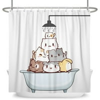 Smiješne pseće tuširane zavjese Slatka životinjska kitova Dječja kupaonica s zavjesom za zavjese DEKARNI