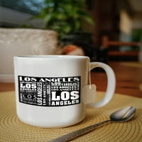 FL OZ Keramička krigla, Los Angeles, tipografija, obrazac za reč, perilicu posuđa i mikrovalna pećnica