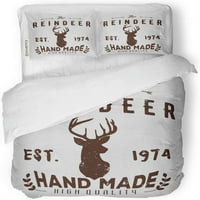 Posteljina glava Autentična hipster Logotip jelena i strelice Twin Veličina prevlake sa jastukom za
