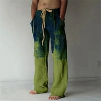 Ketyyh-Chn Muške hlače Ležerne tipke Otvoreno Slim Fit ravno pune hlače u boji zelena, 4xl