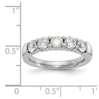 Čvrsti 14K bijelo zlato pet kamenih dijamantskih vjenčanih prstena sa CZ kubičnom cirkonije veličine
