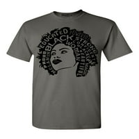 Trgovina 4 god muške afričke američke žene Afro Word Cloud Graphic majica xxxx-veliki ugljen