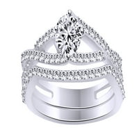 Bijeli prirodni dijamantski prsten u 14k bijelo zlato