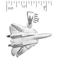 Rodijumski pozlaćeni sterlijski srebrni Grumman F- Tomcat Jet Privjesak