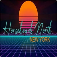 Konjski navijači Sjeverni New York Vinil Decal Stiker Retro Neon Dizajn