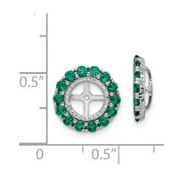 Čvrsti sterling srebrni dijamant i stvorena smaragdna zelena maja draganska jakna naušnice