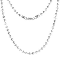 Sterling srebrni čvrsta italijanska ogrlica sa kugličnim lancima palini