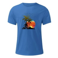 Majica za muškarce 3D kokosova stabla Print ljeto Plažni bluze Tees kratki rukav posada vrat na vrhu
