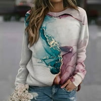 Feternal ženska ležerna modna modna tiskana pulover s dugim rukavima