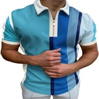 Avamo Muške ljetne casual tiskova reverska zip Slim Fit Tee Tenis Golf polo majice
