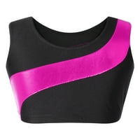 Djevojke Atletski outfit Shiny Tank Top sa šorcama Oprema za teretanu Sportska fitness zvjezdana crna
