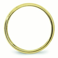 Čvrsta 10k žuto zlato okruglo Milgrain Vjenčani prsten veličine 7