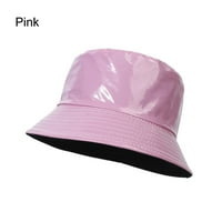 Putovanje Pamuk PU kože Reverzibilni sunčani šešir ribar ribolov kašika Hat Hat Pink