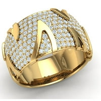 Originalni 1CT okrugli rez Diamond Prong ženski mladenci svadbeni bend prsten od sredine 14K zlatni