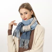 Jesenja zimska ženska karirana ispisana drži topli šal sa tasselima dugih šalova Wrap Shawl 70.86x svilene