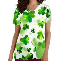 Piclub vrhovi žene rastezljive sv. Patricks dnevna majica v bluza izrez Jesen uzročni džepovi pulover