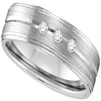 10k bijelo zlato Muški prirodni okrugli dijamantni četkici obljetnice za vjenčano vezan za prsten -