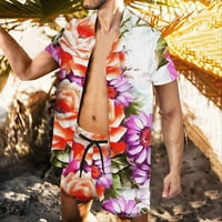 Qucoqpe muns Hawaiian majica Postavi ležerne majice dolje majica kratkih rukava za odmor za odmor Tropska