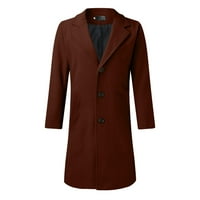Muški jakne plus veličina zimska rever ovratnik dugih rukava podstavljena koža Vintage zgušnjava kaput