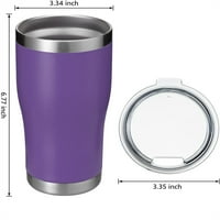 Tumblers od nehrđajućeg čelika, vakuum izolirana šalica za kavu s poklopcem, dvostruki zidni prah za