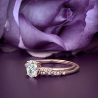 Classic Art Deco 2. Carat ovalni rez dijamantski set za angažman, vjenčani prsten u 10K čvrstih ruža