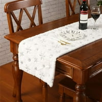Heiheiup stolni trkač plišani ukras stol Porodični stol tkanina Restoran Runner bijela božićna kuhinja,