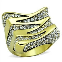 Alamode TK1709 - Ženski prsten od nehrđajućeg čelika od nehrđajućeg čelika sa gornjim klasom Crystal