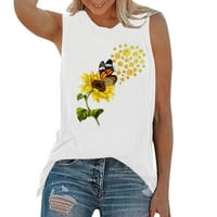 Honeeladyy Cleancen ispod 10 $ bez rukava za žene suncokret leptir grafički slatki vrhovi ljetni casual