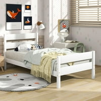 Twin krevet platform kreveta s masivnom drvenom platform okvirom sa uzglavljenim i nožnim pločama, modernom