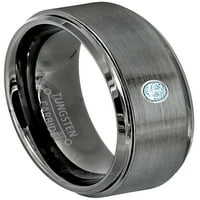 Prsten od brušenog oružja - 0,07ct solitaire Topaz prsten - personalizirani vjenčani prsten za volfram