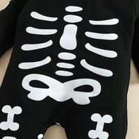Baby Boy Girl Halloween Kostim Novorođeni kostur Outfit Lolly Hoodie Duge rukave Poduzmite Joper sa