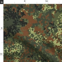 pamučni listovi, kralj set - njemački Camouflage lov na zeleni šuma Ispiši posteljinu od kašike