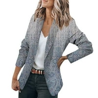 Ženske ležerne bluže na dugim rukavima otvoreni prednji gumb radne kancelarije Blazer jakne sa džepovima